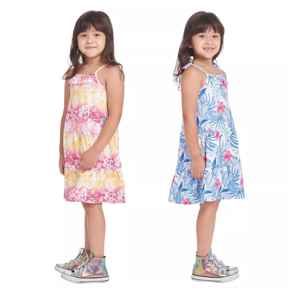 New TOMMY BAHAMAS 2 Pack Floral Dresses Girls Kids' 2-pack Dress Pink Size 6 NWT - Picture 2 of 13